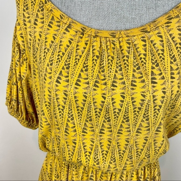 Daily Ritual Dress size XS Yellow Grey Print - Picture 2 of 6